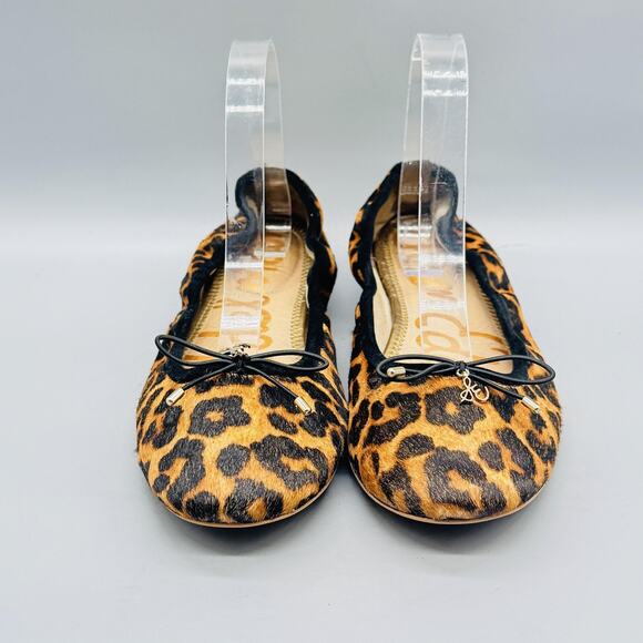 Sam Edelman Shoes Womens 9 Brown Leopard Print Calf Hair Felicia Ballet Flats - Picture 3 of 13